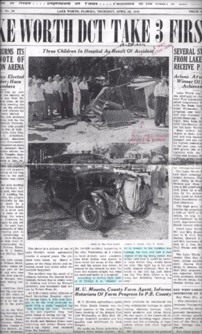 Jim’s school bus wreck newspaper clipping April, 1946.