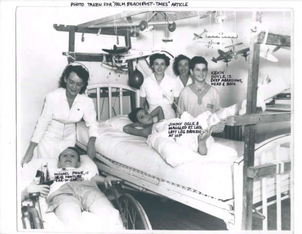 Jim’s hospital pic with 2 other injured classmates.